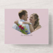 Paarse Bloemen  Alles In Eén Trouw Uitnodiging (Achterkant)