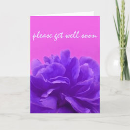 Paarse bloemen alsjeblieft snel beter worden kaart