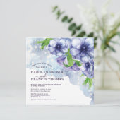 Paarse Bloemen Anemoon String Lights Wedding Kaart (Staand voorkant)