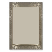 Paarse Bloemen & Antiek Zilveren Damast - Plaats K Kaart (Achterkant)