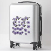 Paarse Bloemen Aquarel Schilderij Sticker (Koffer)