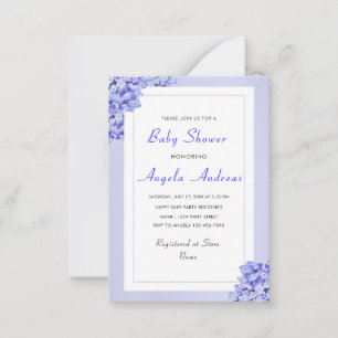 Paarse Bloemen Baby Jongen Shower Uitnodiging Temp