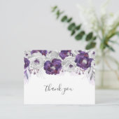 Paarse Bloemen baby shower Dankjewel Briefkaart (Staand voorkant)