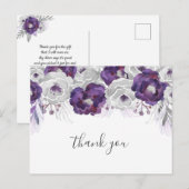 Paarse Bloemen baby shower Dankjewel Briefkaart (Voorkant / Achterkant)