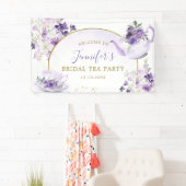 Paarse Bloemen Baby shower Tea Party Grote Banner (Insitu)