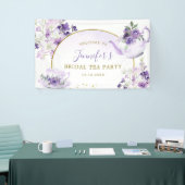 Paarse Bloemen Baby shower Tea Party Grote Banner (Beurs)