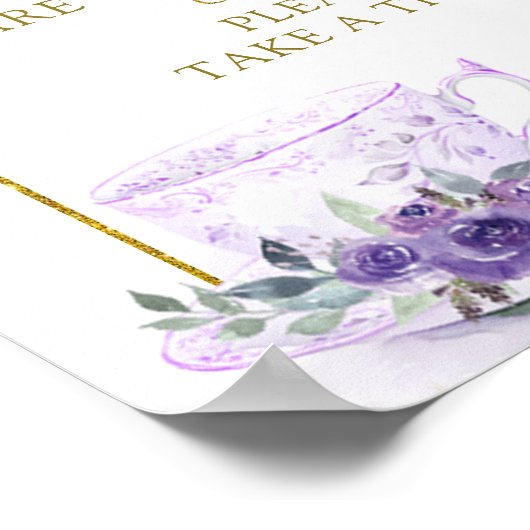 Paarse Bloemen Baby shower Thee Baby's zijn Zoet Poster (Hoek)