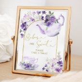 Paarse Bloemen Baby shower Thee Baby's zijn Zoet Poster