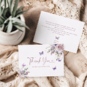 Paarse Bloemen Baby showers Vlinder Dank je kaart