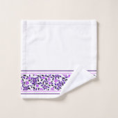 Paarse bloemen bad handdoek (Wasdoekje)
