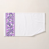 Paarse bloemen bad handdoek (Handdoek)