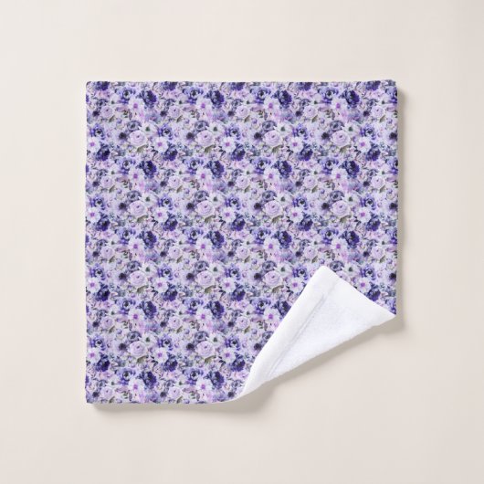 Paarse Bloemen Badhanddoeken Bad Handdoek (Wasdoekje)