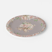 Paarse Bloemen Ballet Danser Verjaardag Papieren Bordje (Gekanteld)