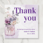 Paarse Bloemen Bedankt Bericht Trouwfeest Bedankjes Labels (Voorkant)
