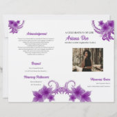Paarse Bloemen Begrafenisprogramma Sjabloon (Voorkant)