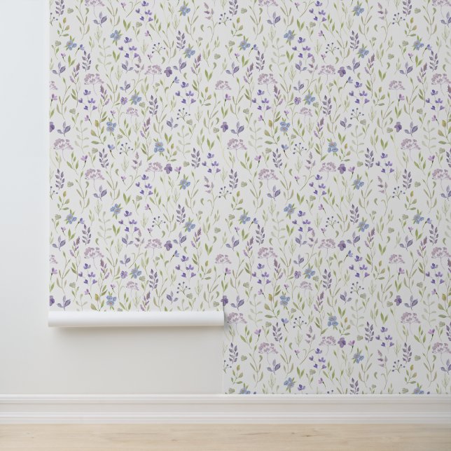 Paarse Bloemen Behang (Applicatie)