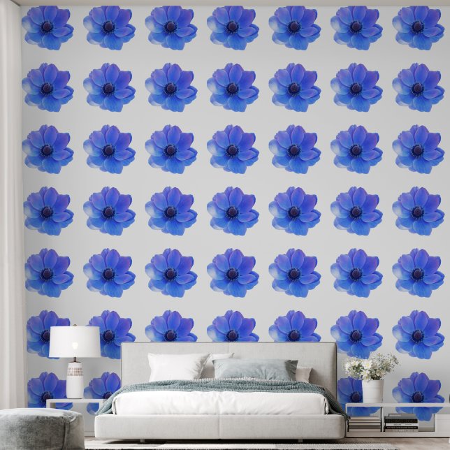 Paarse Bloemen Behang (Slaapkamer)