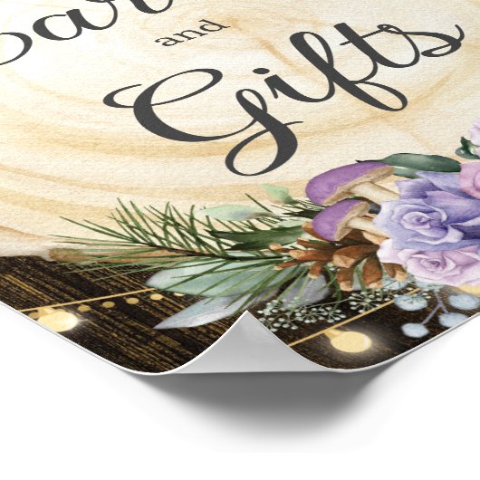 Paarse Bloemen Betoverde Bos Kaarten & Geschenken Poster (Hoek)