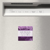 Paarse Bloemen Bewaar de datum Koelkast Magnet (Insitu (Vaatwasser))