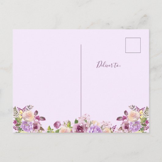  paarse bloemen | Bewegende aankondiging (Achterkant)