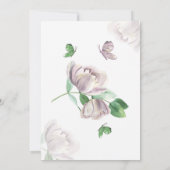 Paarse bloemen & bladeren vlinders de datum opslaa kaart (Achterkant)