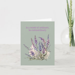 Paarse Bloemen: Blank Bloemen Kaart Veelzijdige Be
