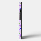 Paarse Bloemen Blauwe Harten Case-Mate iPhone Case (Achterkant / Links)