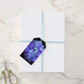 Paarse bloemen blauwgroen bloemen hortensia cadeaulabel (Met Touw)