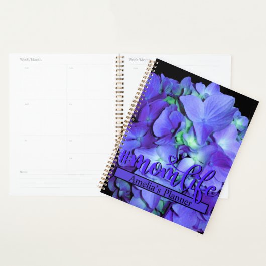 Paarse bloemen blauwgroen bloemen hortensia planner (Display)