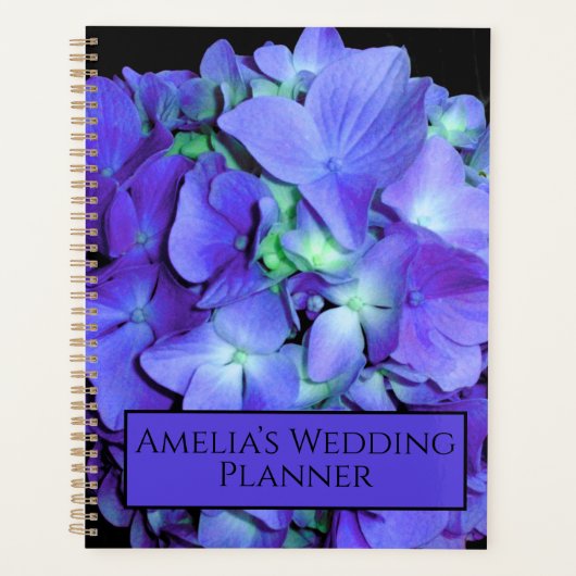 Paarse bloemen blauwgroen bloemen hortensia planner (Voorkant)