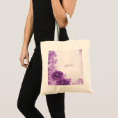 Paarse Bloemen Bloeien Boodschappentas Tote Bag (Voorkant (product))