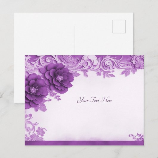 Paarse bloemen bloeien Briefkaart (Voorkant / Achterkant)