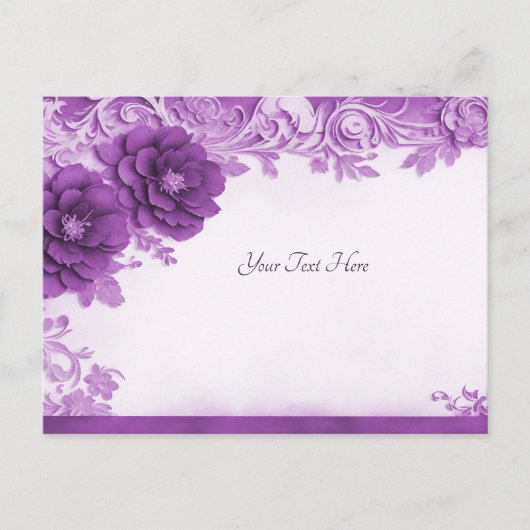 Paarse bloemen bloeien Briefkaart (Voorkant)