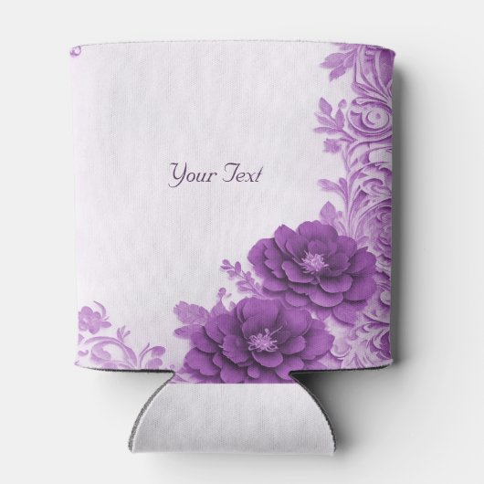 Paarse bloemen bloeien bruiloft gunst Koelbox Blikjeskoeler (Achterkant)