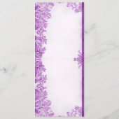 Paarse bloemen bloeien bruiloft menu (Achterkant)