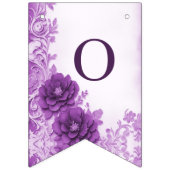 Paarse bloemen bloeien Bunting Flag Vlaggetjes (Tweede vlag)