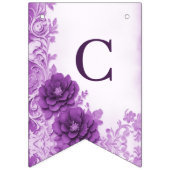 Paarse bloemen bloeien Bunting Flag Vlaggetjes (Eerste vlag)