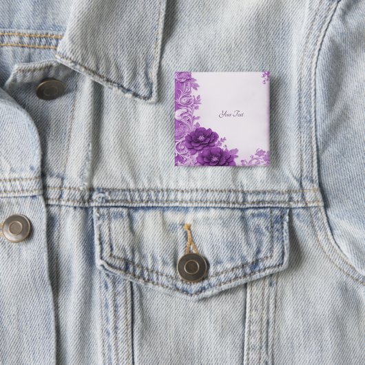 Paarse bloemen bloeien Button (In situ)