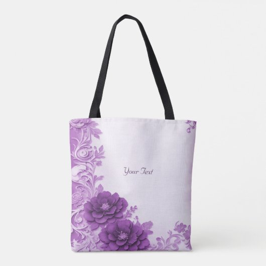 Paarse bloemen bloeien Canvas tas (Achterkant)