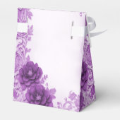 Paarse bloemen bloeien gunstbox bedankdoosjes (Achterkant)