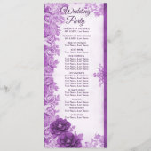 Paarse bloemen bloeien huwelijksprogramma programmakaart (Achterkant)