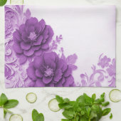 Paarse bloemen bloeien keukenhanddoeken (Gevouwen)