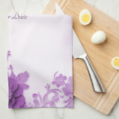 Paarse bloemen bloeien keukenhanddoeken (Quarter Fold)