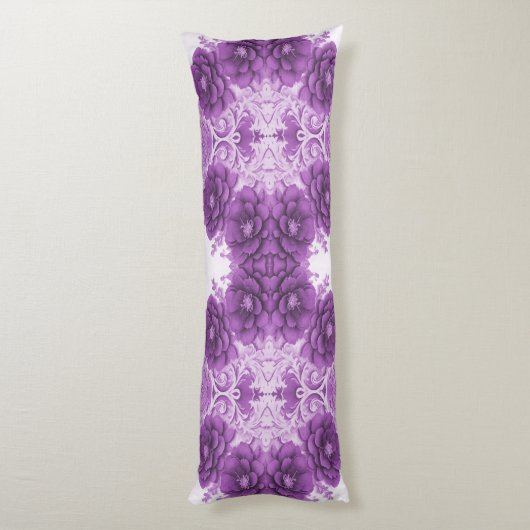 Paarse bloemen bloeien lichaam kussen (Achterkant (Verticaal))