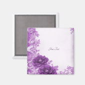 Paarse Bloemen Bloeien Magneet (Voorkant / Achterkant)