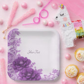 Paarse bloemen bloeien papier Bord (Feest)