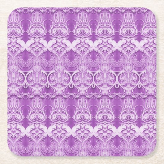 Paarse bloemen bloeien papier Onderzetter (Voorkant)