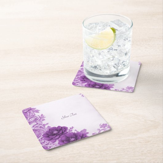 Paarse bloemen bloeien papier Onderzetter (Insitu)