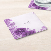 Paarse bloemen bloeien papier Onderzetter (Schuin)