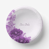 Paarse bloemen bloeien papieren kommen (Voorkant)